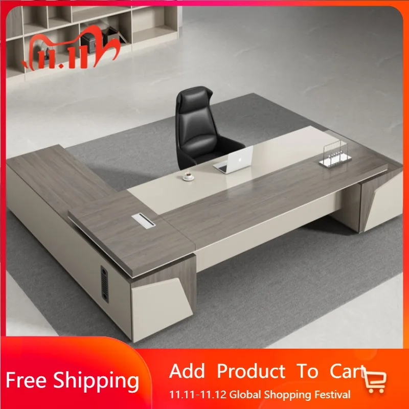 

Storage Boss Desk Modern Luxury Accessories Cabinet Work Conference Desk Reception Gaming Designer Escritorio Office Furniture