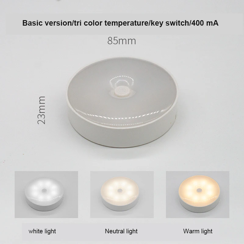 Motion Sensor LED Light USB Nightlights Rechargeable Lamp For Kitchen Bedroom Stairs Cabinet Hallway Closet Wardrobe Night Light