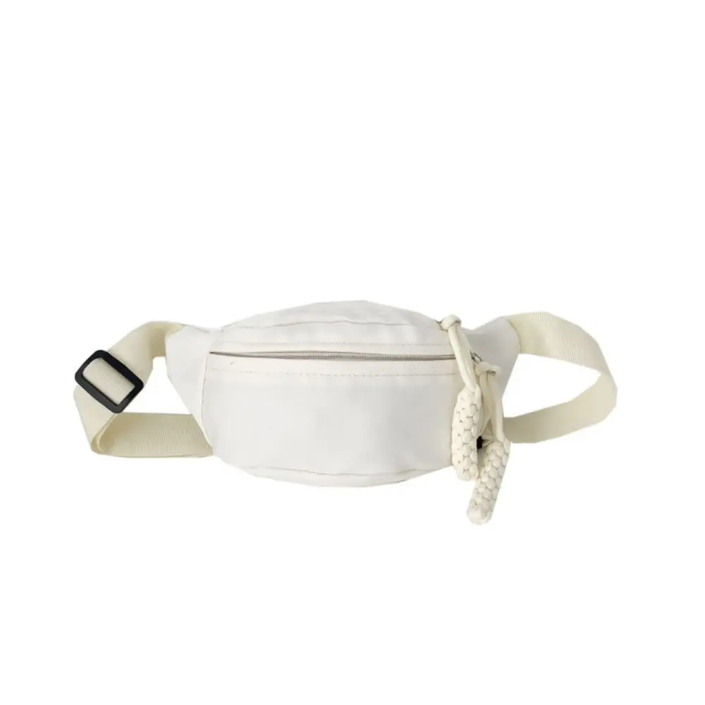 Płócienna torba dziecięca Moda Wodoodporna torba na ramię o dużej pojemności Zamek błyskawiczny Jednokolorowa torba na ramię Fanny Pack Torebka biodrowa
