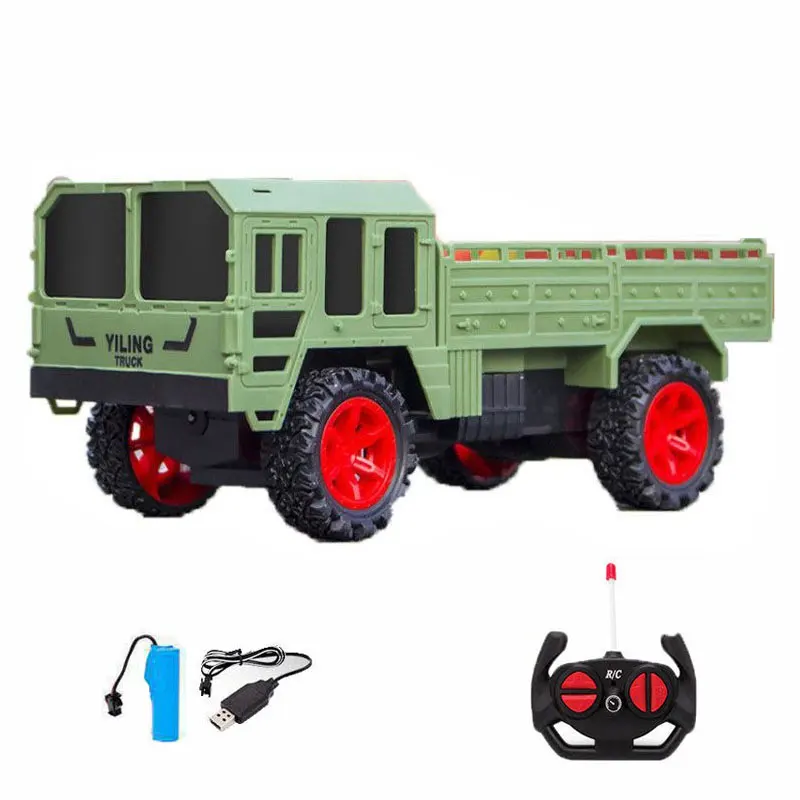 USB Charge RC Truck Simulation Remote Control Military Car Engineering Electronic Racing Vehicle Boys Electric Gift 1:20