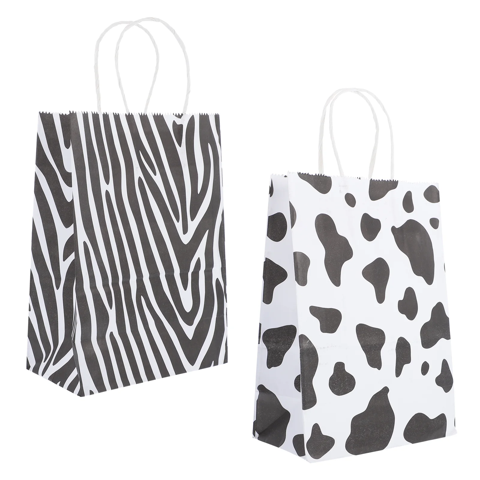 

Shopping Bag Cow Pattern Gift Birthday Bags for Presents Fresh Style Printing White Paper Storage