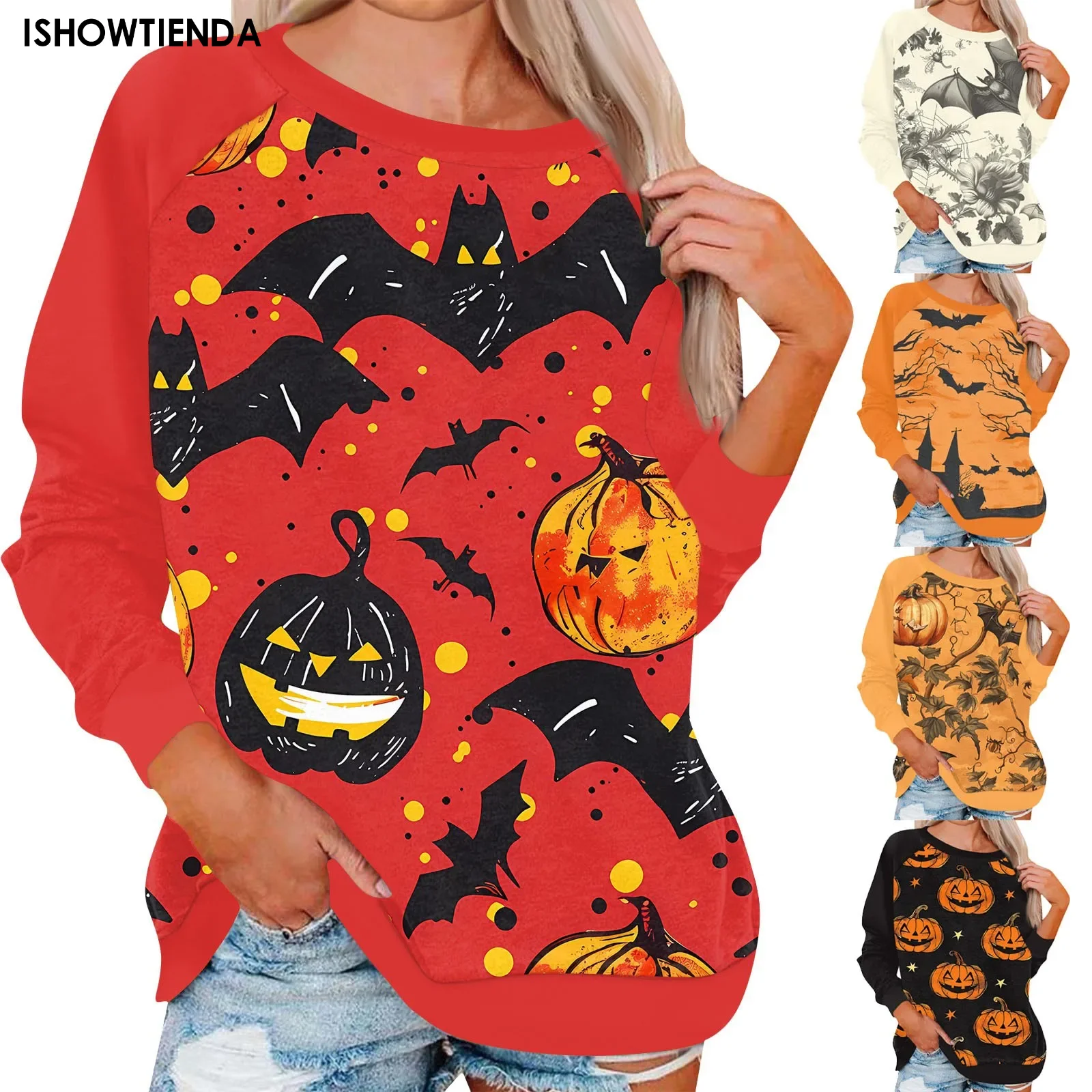 Fashion Retro 3d Print Halloween Pumpkin Print Girls Women Sweatshirts Oversized Tracksuits Pullover Girls Long Sleeves Clothing