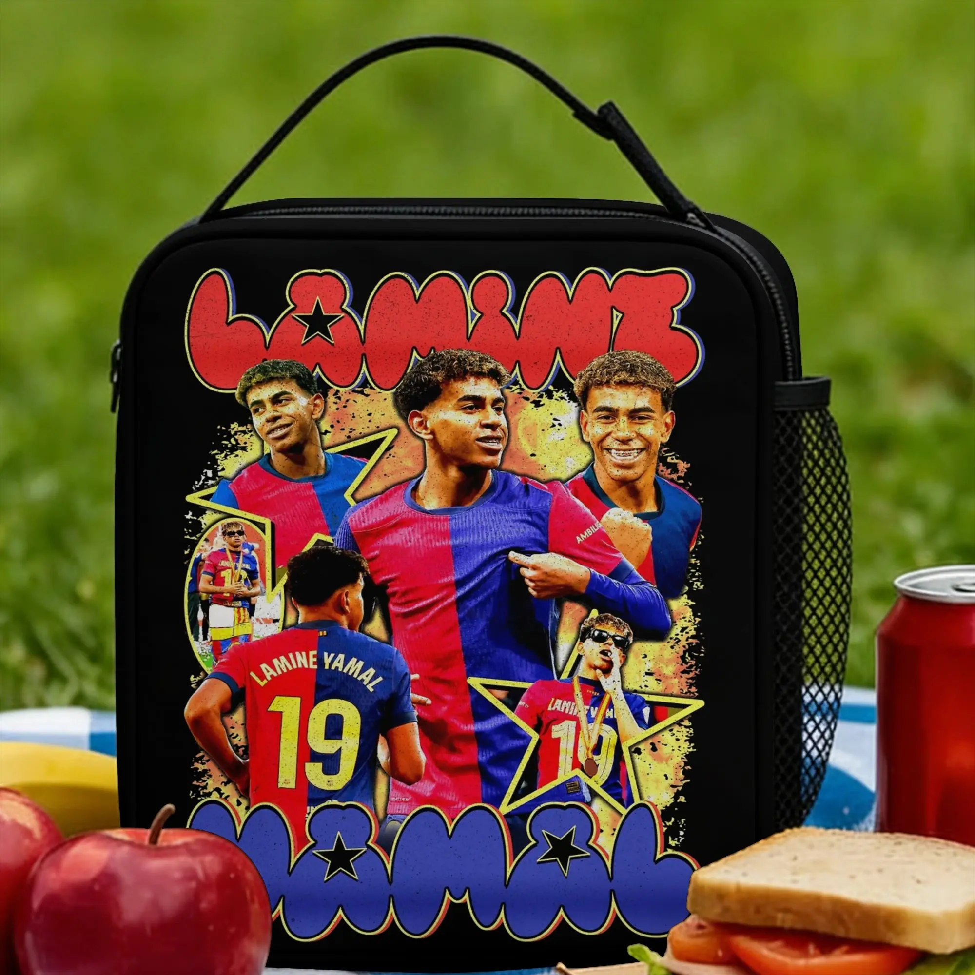 Lamine Y-Yamal Insulated Lunch Bags Thermal Bag Reusable,Meal Container  Soccer High Capacity Lunch Box Tote Work  Travel