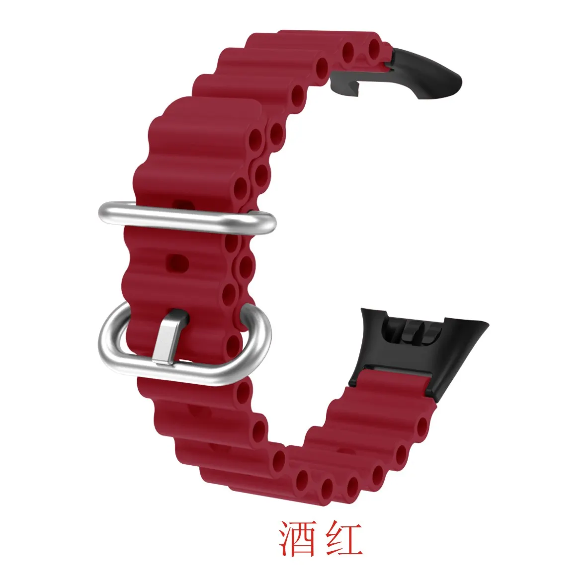 

Ocean Wave Style Silicone Watch Strap For Xiaomi Band 7 Pro Metal Buckle Quick Release Adjustable Sport Smartwatch Band Unisex