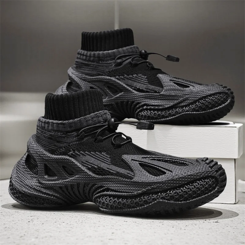 Summer New 2025 Men's Shoes Mesh Breathable Men's Trendy Casual Shoes Ultra-light Shock Absorption Running Sports Shoes Men's
