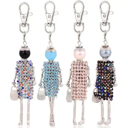 Keychain Cute Doll Car Key Women Bag Pendant Rhinestone Key Chain Holder Friend Christmas Wholesale