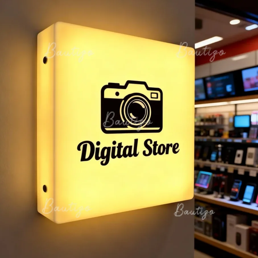 Custom Advertising Led Signs Acrylic Light Box Wall Logo Lighting Digital Store Outdoor Display Customizable Waterproof Signage