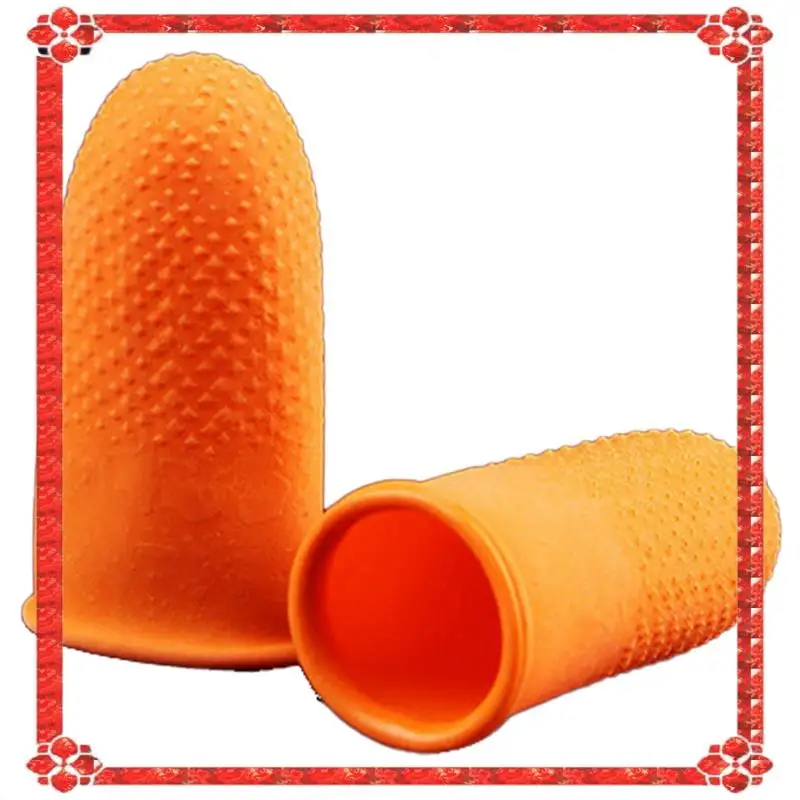 

24-Hour Delivery 100Pcs Rubber Anti-Slip Finger Cots Orange Disposable Protective Finger Cots For Electronic Repair Easy Install