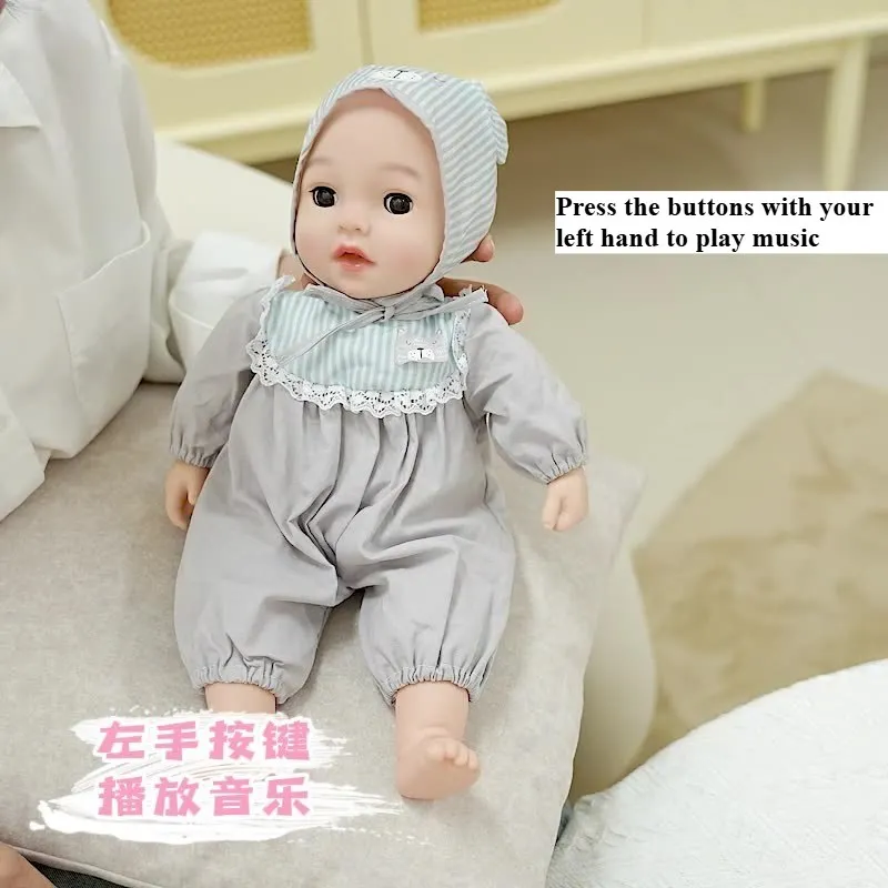 40cmのリボーンドール、シミュレーションで話したり、歌ったり、授乳したりできる、赤ちゃんのおもちゃ、リボーンシリコンベビー