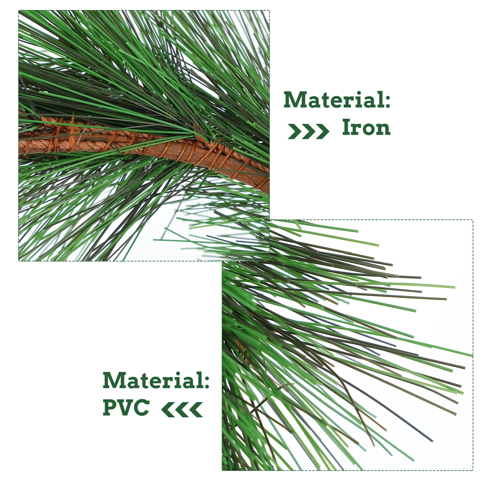 

Xmas Pine Needle Garland Safe PVC Materials Year Round Use Home Shop Front Door Decor Pine Needle Garland