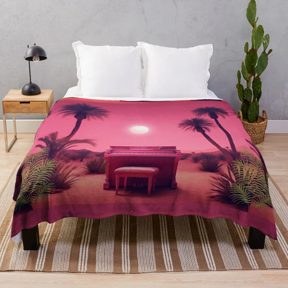 

Piano in the Egyptian desert, lanterns, ancient Throw Blanket funny gift Winter beds Thermals For Travel cosplay anime Blankets