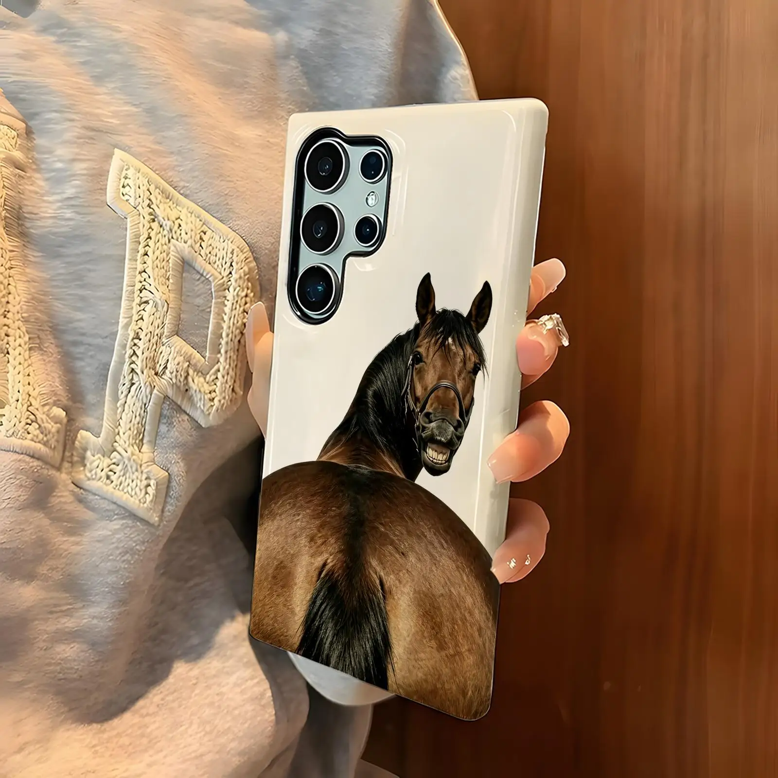 Funny horse Phone Case For Samsung Galaxy S26 25 S24 S23 S22 S21 Ultra Glossy Film Phone Case