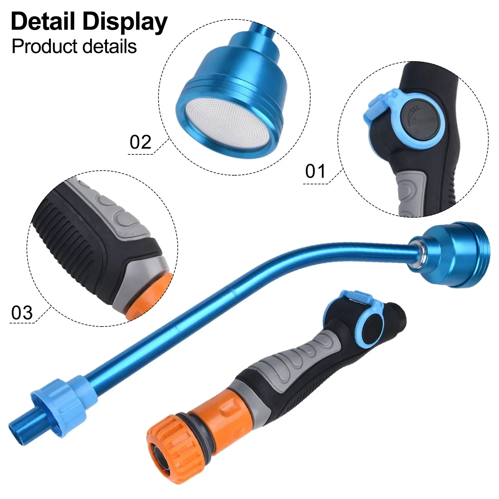 

Garden Hose Wand Watering Wand Aluminium Body Double Anti Leakage Gaskets Hanging Baskets Long Periods Of Use Nursery Beds