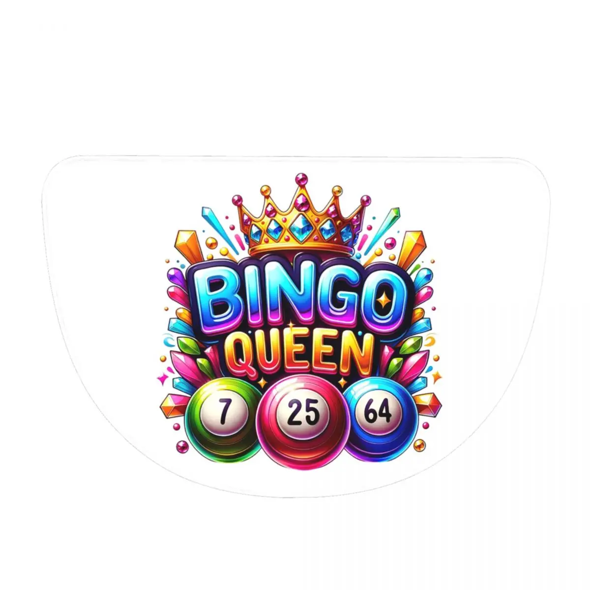 Bingo Queen Best Player Of Vacation Bingo Soft Half Round Doormat Non Slip Bathroom Mat Absorbent Floor Carpet for Living Room
