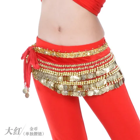 Dancer belly dance waist chain Indian dance costume suit beginner belt weighted waist scarf top danse orientale