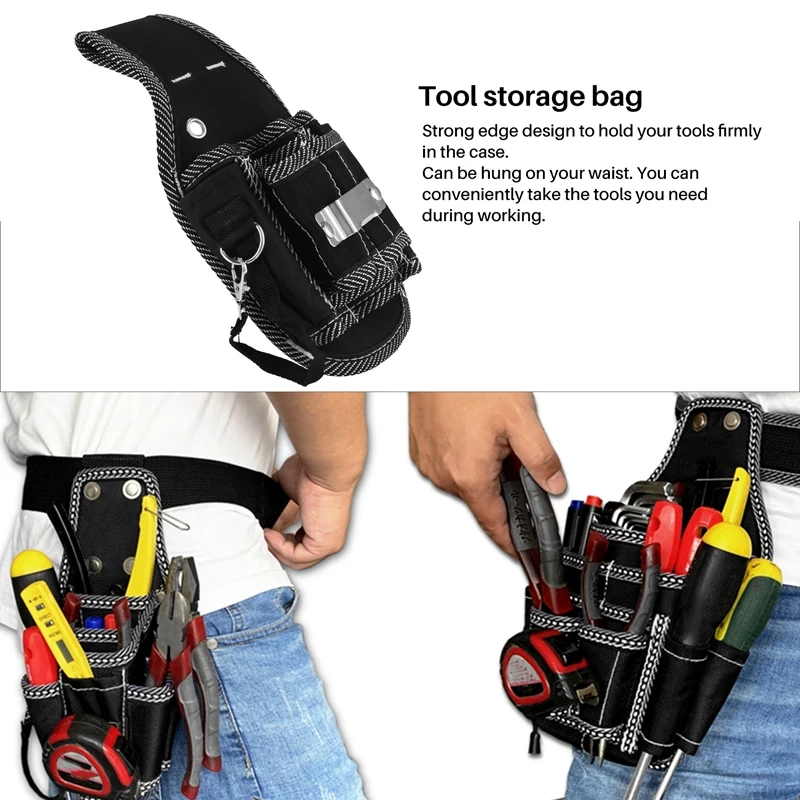 9 In 1 Screwdriver Utility Kit Holder Top Quality 600D Nylon Fabric Tool Bag Electrician Waist Pocket Tool Belt Pouch Bag