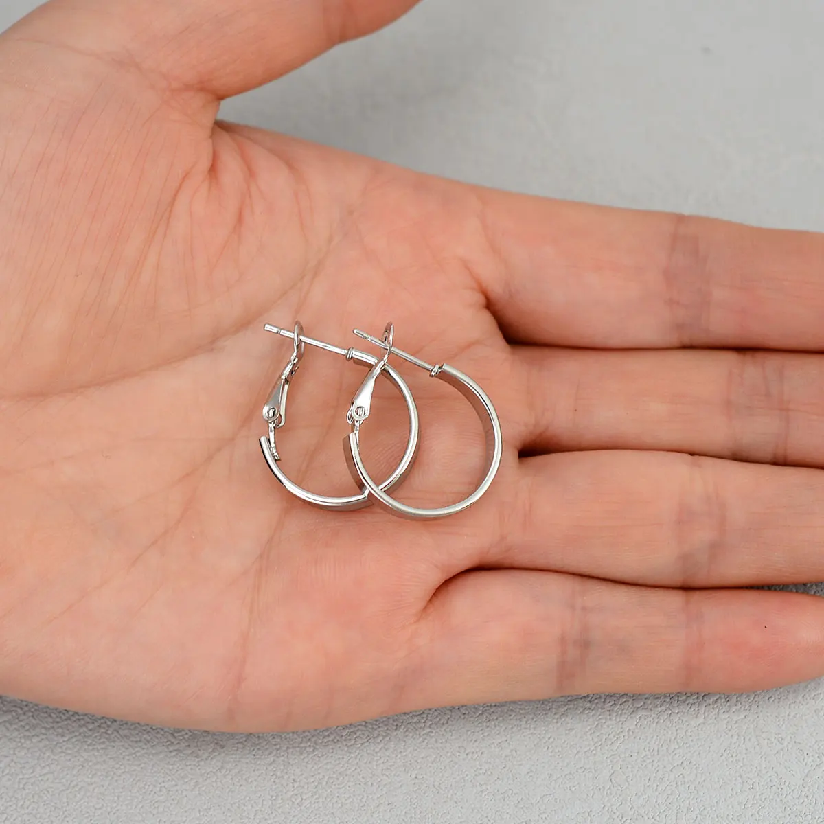Fashion Silver Color Large Flat Hoop Earrings Geometric Metal Small Circle Earrings for Women Men Punk Statement Jewelry Gift