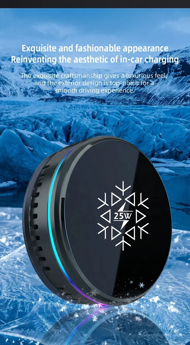 2-in-1 Split 25W Magnetisches Kabelloses Ladegerät mit Halbleiter-ICE-Kühlung und RGB-Halterung für Magsafe iPhone 17 Pro Max Schnellladung – Detail 3