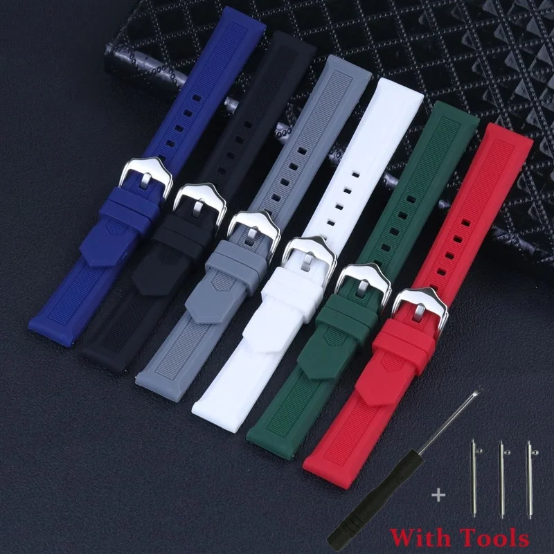 

18mm 20mm 22mm Quick Release Silicone Watch Strap Replacement for Universal Sport Waterproof Watch Band Bracelet Accessories