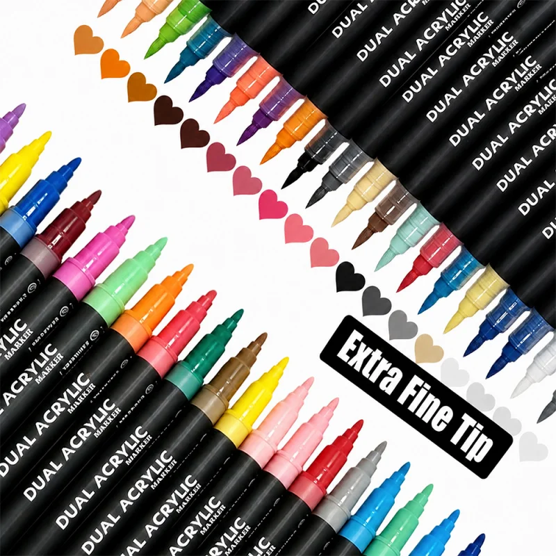 12-60 Colors  Acrylic Marker Pen Direct Liquid Acrylic Paint Markers Pens  Canvas Rock Glass Wood Paper DIY Art Markers