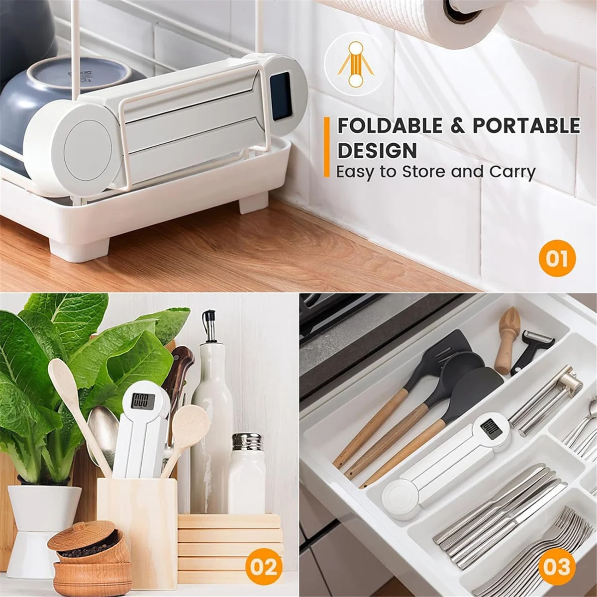 ABIY-High Precision Folding Food Scale, Digital Kitchen Scale with LCD Display, Food Scale for Measuring Healthy Intake