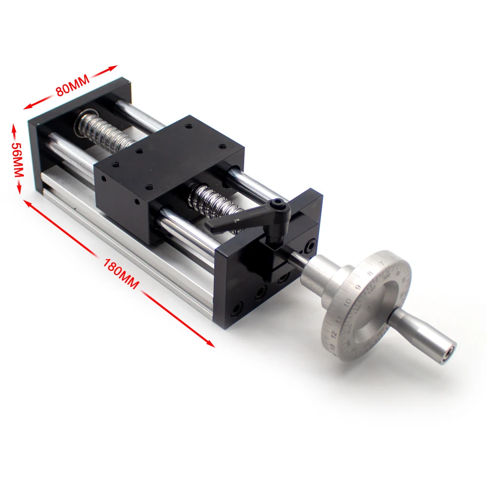 Imagem -02 - Bola Parafuso Linear Guideway Slide Table Módulo de Movimento Deslocamento Manual Slide Stroke 100 mm Precision Laser Scale Volante