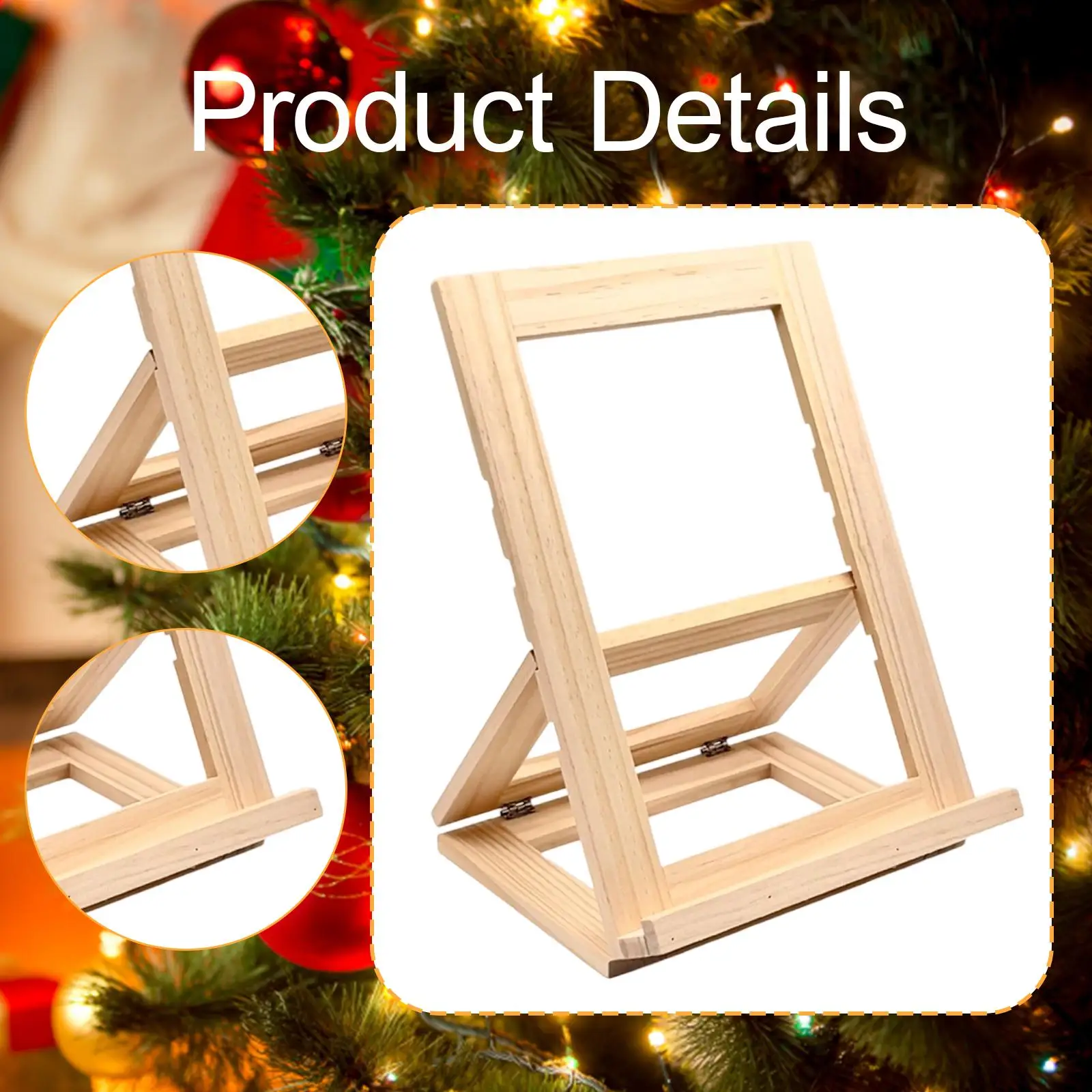 حامل حامل خشبي على سطح الطاولة مقاس 11.6 × 8.3 بوصة، احترافي قوي لعرض الفنون والصور المحمولة مع دعم الظهر