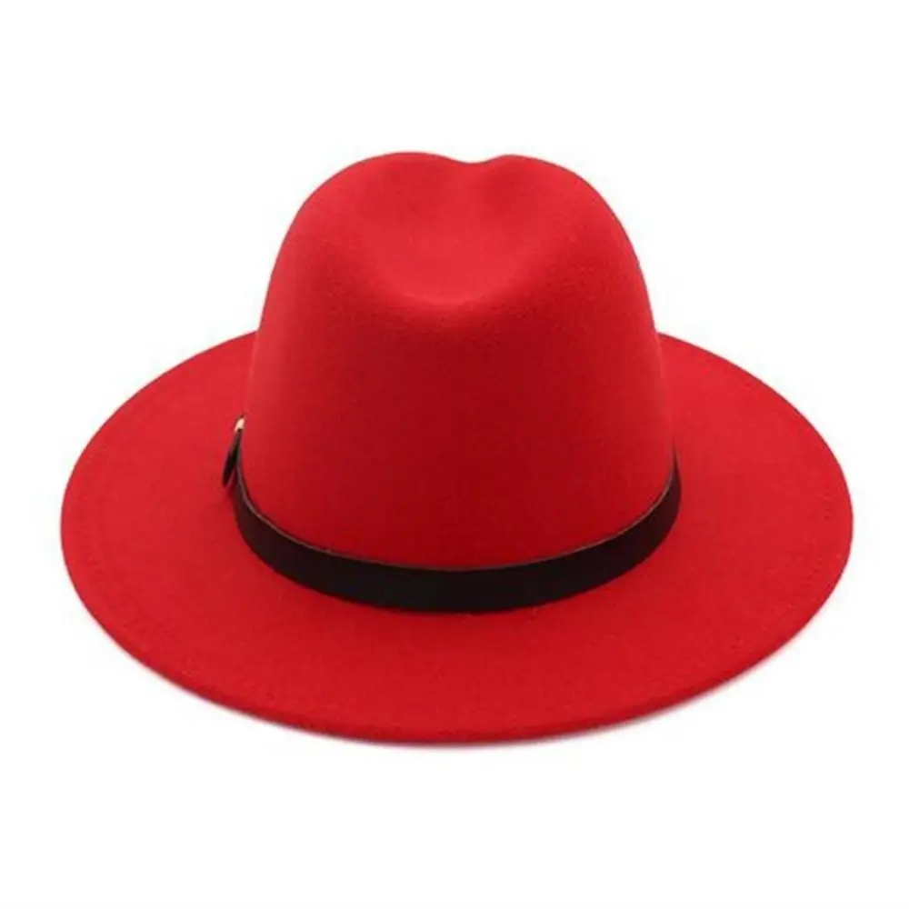 Breiter Rand, britischer Fedora-Hut, für formelle Anlässe, Herren-Winterhut aus Filz, Jazzhut, einfarbiger Wollhut, für Herbst und Winter. – Detail 8