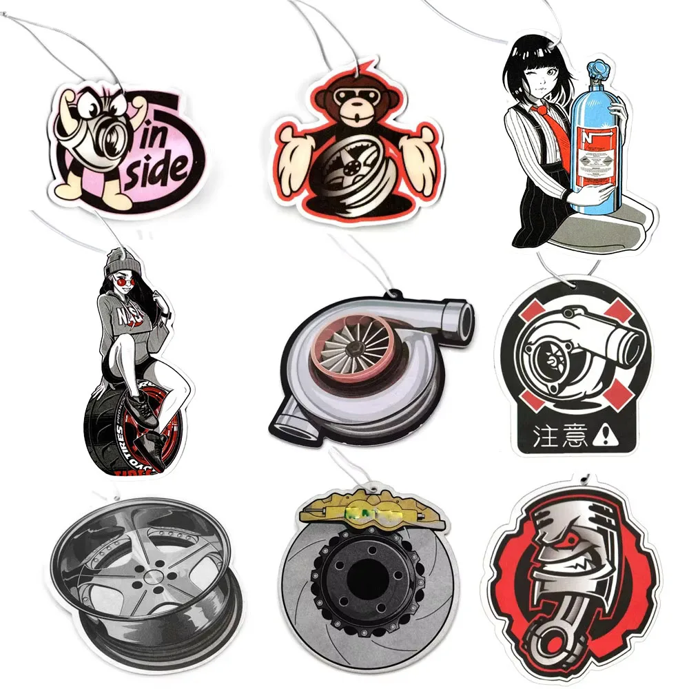 

JDM Car Rearview Mirror Air Freshener Hanging Auto Perfume Pendant for JDM Cool Turbo Brake Disc BMW Honda Interior Accessories