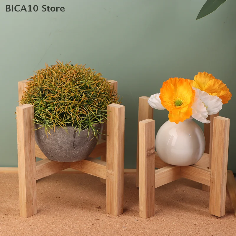 Soporte de exhibición para bonsái, bandejas de bambú de pie, soporte para maceta de madera, estante de madera para plantas, decoración interior del hogar, suministros de jardín