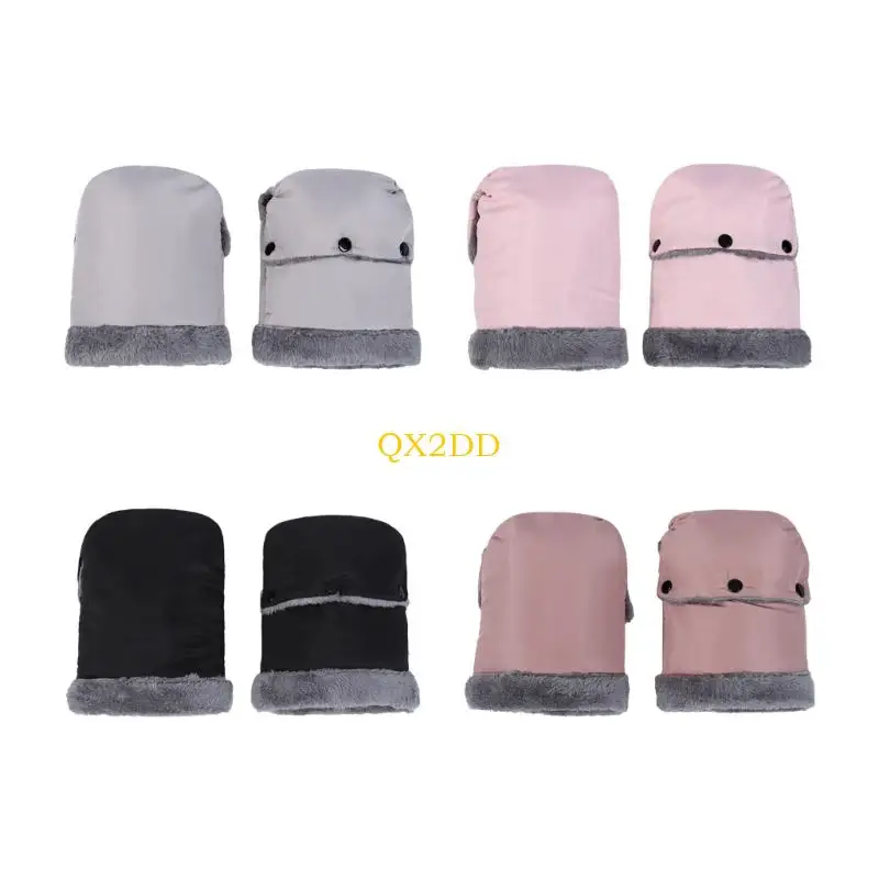 QX2D Insulated Strollers Gloves With Secure Buttons Quick Setups Gloves for Parents