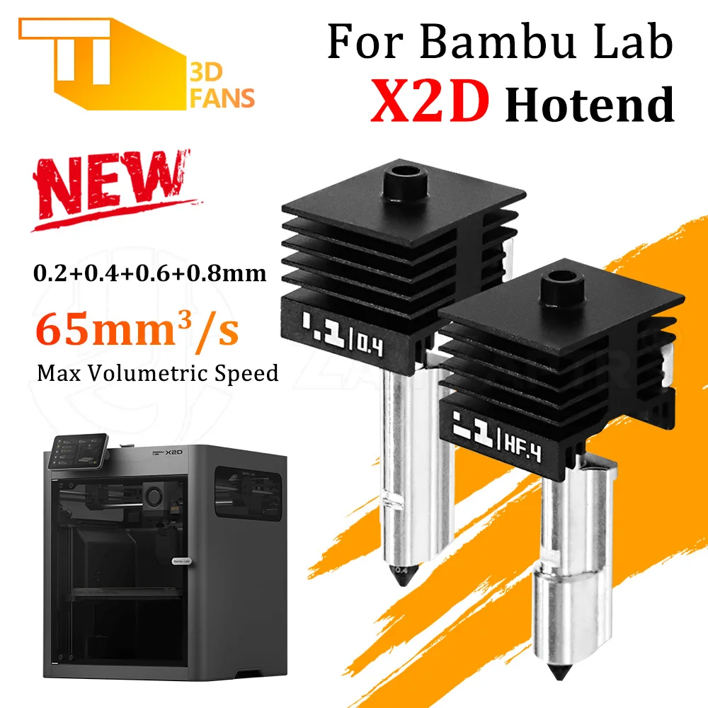 

Standard/High Flow Hotend For Bambu Lab X2D Hotend Nozzle Assembly 350℃ High Temperature Hardened Steel Nozzle