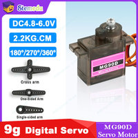 2.0kg High Torque MG90D 9g Micro Servo Bearing Upgrad MG90S 4.8V-6.0V Brush Motor For RC Plane Helicopter Airplane 450 Drone Toy