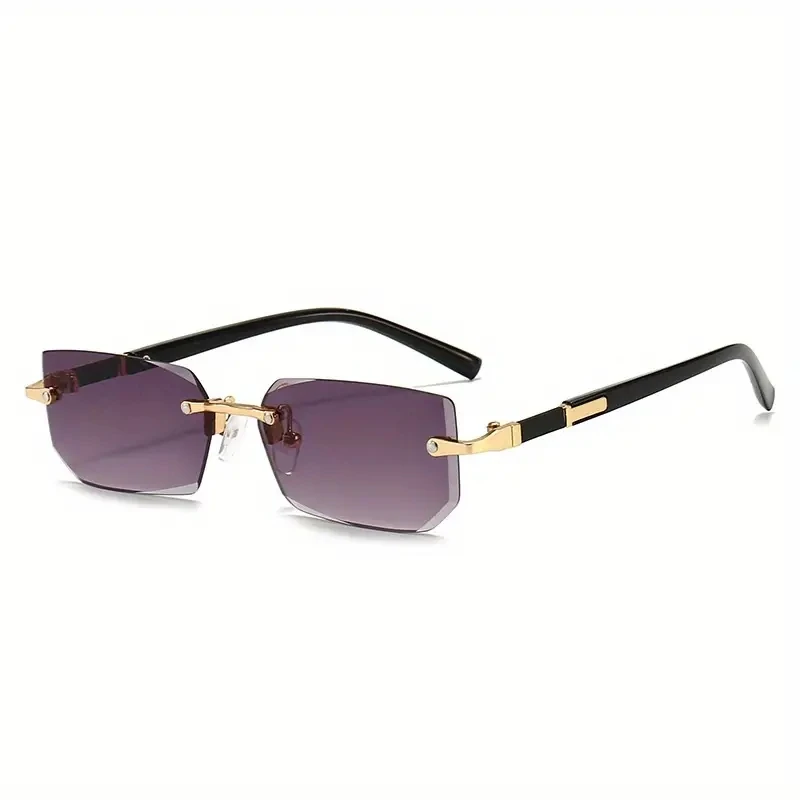 Randlose Sonnenbrille Rechteck Mode Beliebte Frauen Männer Shades Kleine Quadratische Sonnenbrille Für Weiblich Männlich Sommer Reisen Oculos