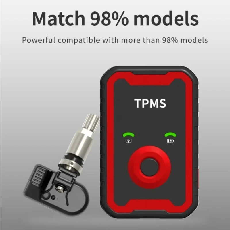 TPMS Programmer Tool with Programmable Tire Pressure Sensor Rubber Metal Valve Auto Tire Monitoring System Replacement Kit