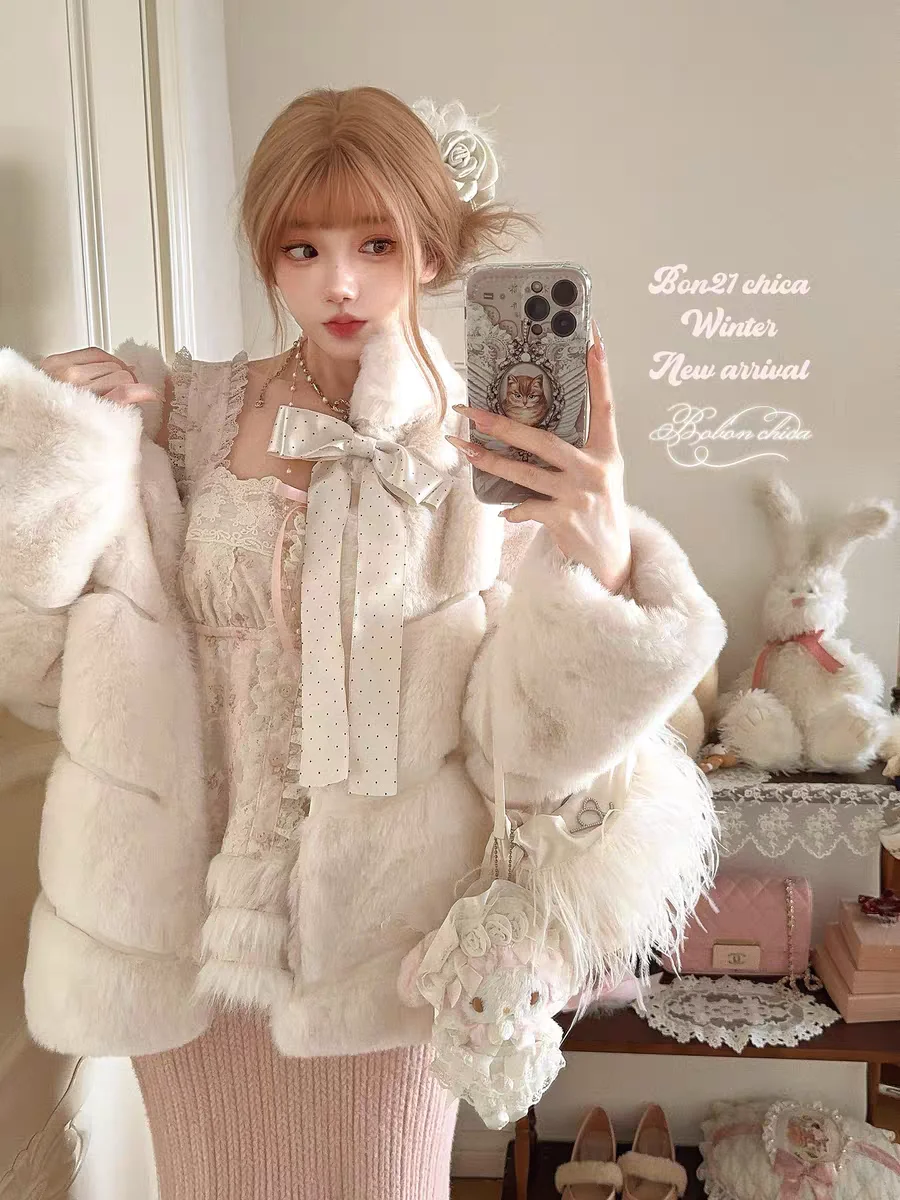 Princess sweet lolita coat bobon21 Cute Bow Eco friendly Wool Warm Coat C2441