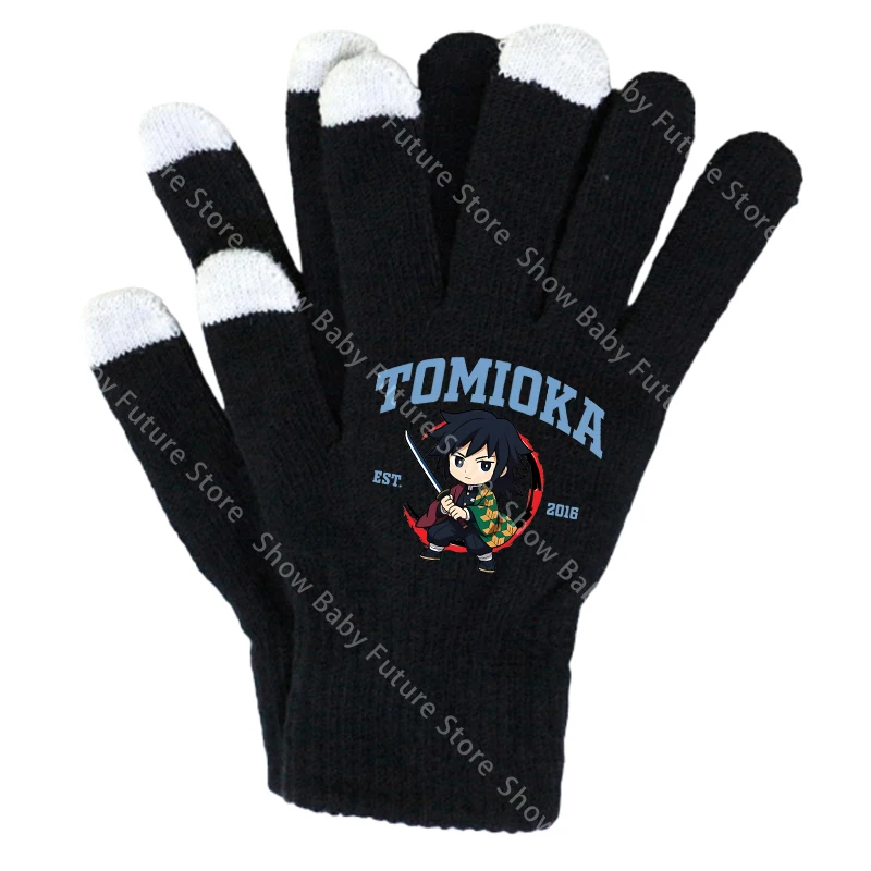 19CM Adult Gloves Demon Slayer Infinity Castle Boys Gloves Cartoon Tanjirou Screen Gloved Winter Anime Kids Birthday Cute Gifts - view 4
