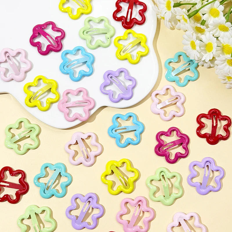 40/80 Stück Macaron Y2K Blumen-Haarspangen, zufällige Farben, Cartoon-Haarspangen, süße und niedliche Haaraccessoires - geeignet für Frauen – Detail 2