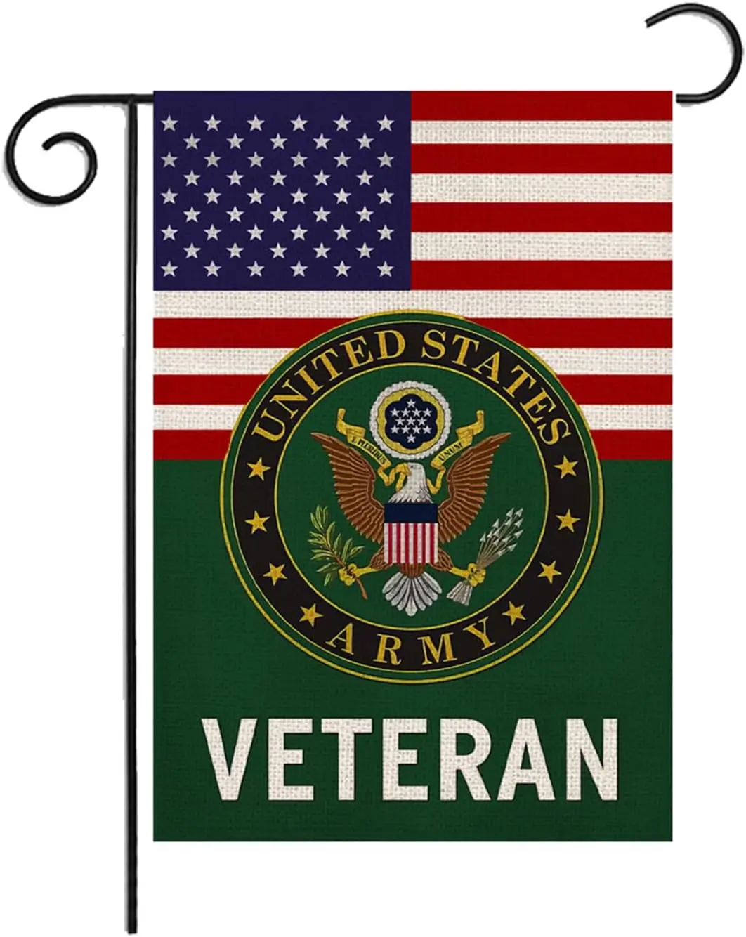 US Army Veteran Garden Flag Veterans Day House Decor (13x18inch,Burlap,Double-Sided) Armed Forces United State Decoration Americ