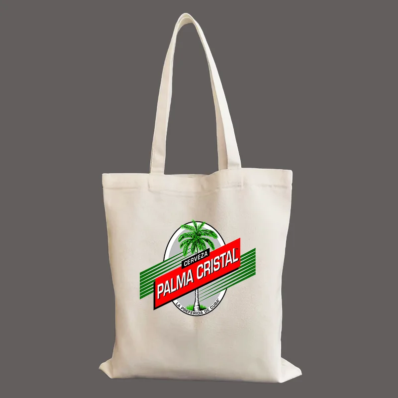 Cerzeva Cuba Cristal Beer Personalized Custom Canvas Bag Shopping Bag Customized Large Capacity Tote Bag women's Canvas Bag