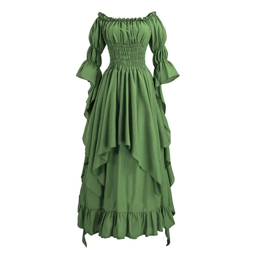 Maxi Dress For Women Medieval Retro Gothic Gown Dress Long Sleeve Cosplay Evening Party Prom Gothic Dress plus Size Sexy