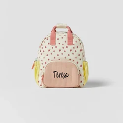 Personalized children's bag, strawberry printed backpack for infants, backpack, backpack