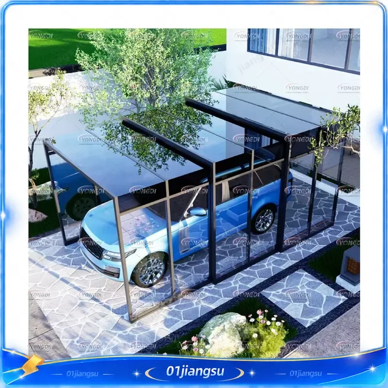 Aluminum Retractable Foldable Car Garage Waterproof Modern Simple Polycarbonate Roof Portable Vehicle Shelter Outdoor Storage
