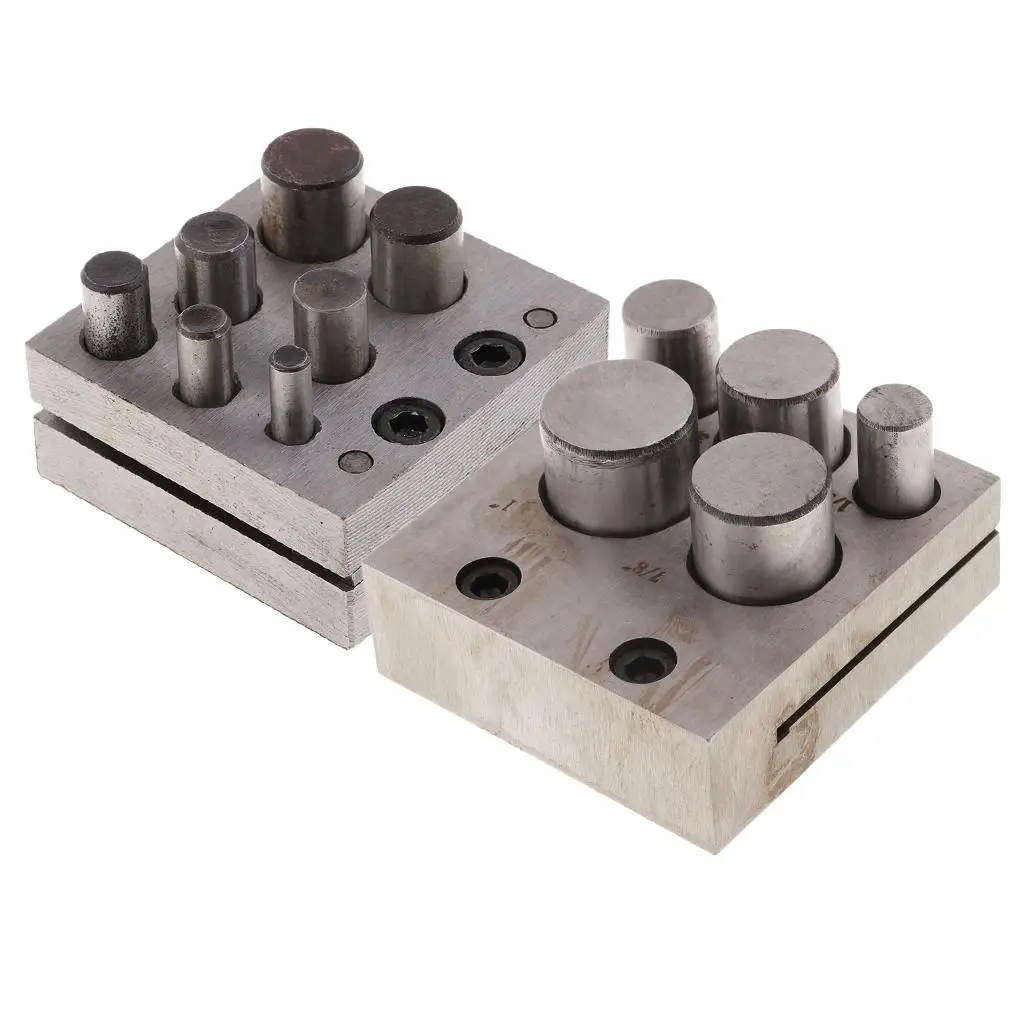 5 / 7 Holes Assorted Size Disc Cutter Set with Round Metal Punches & Cutter Block for Jewelry Making Design Hand Tools