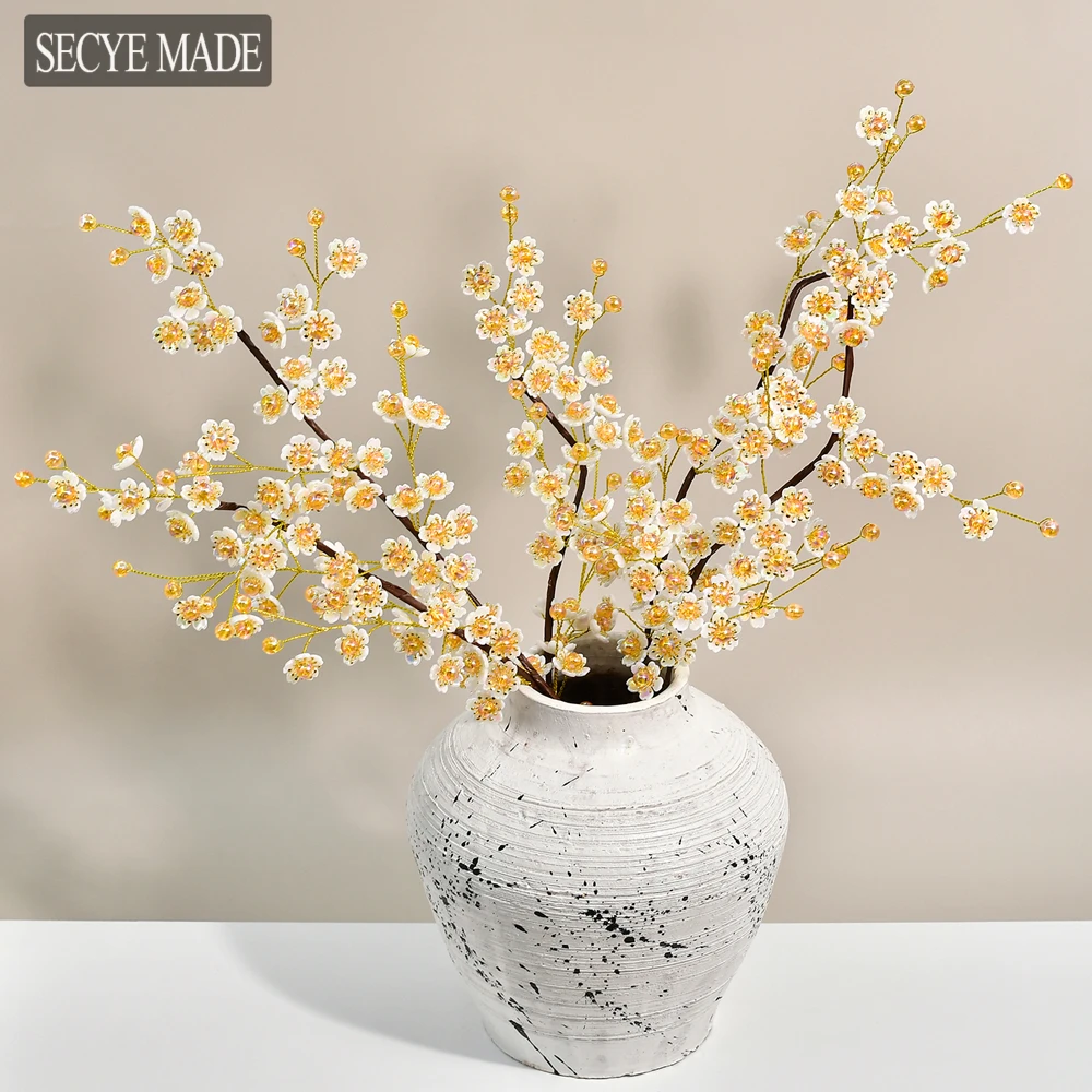

Artificial Crystal Flower Home Decoration Handmade Briaded Beaded Flower Bouquet Stem Decoration Table Flower Without Vase K70