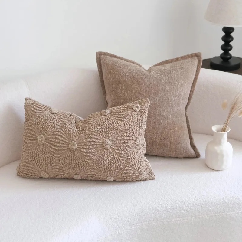 Khaki Brown Wrinkled Bubbles Cushion Cover Modern Design Decorative Pillow Covers Luxury Sofa Headboard Pillowcase Home Decor