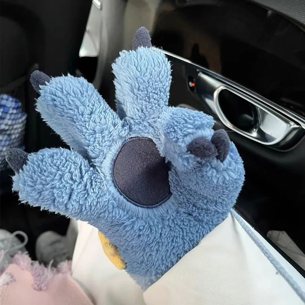 Guanti in peluche con zampa Stitch Kawaii Autunno Inverno Cartoon Guanti spessi e caldi Accessori divertenti Guanti Regali di Natale per le ragazze