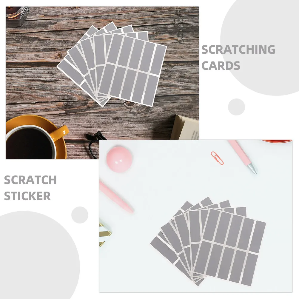 5 Sets Party Scratch Game Reward Stickers off Diy Cards Rectangular Gift Labels for Prizes