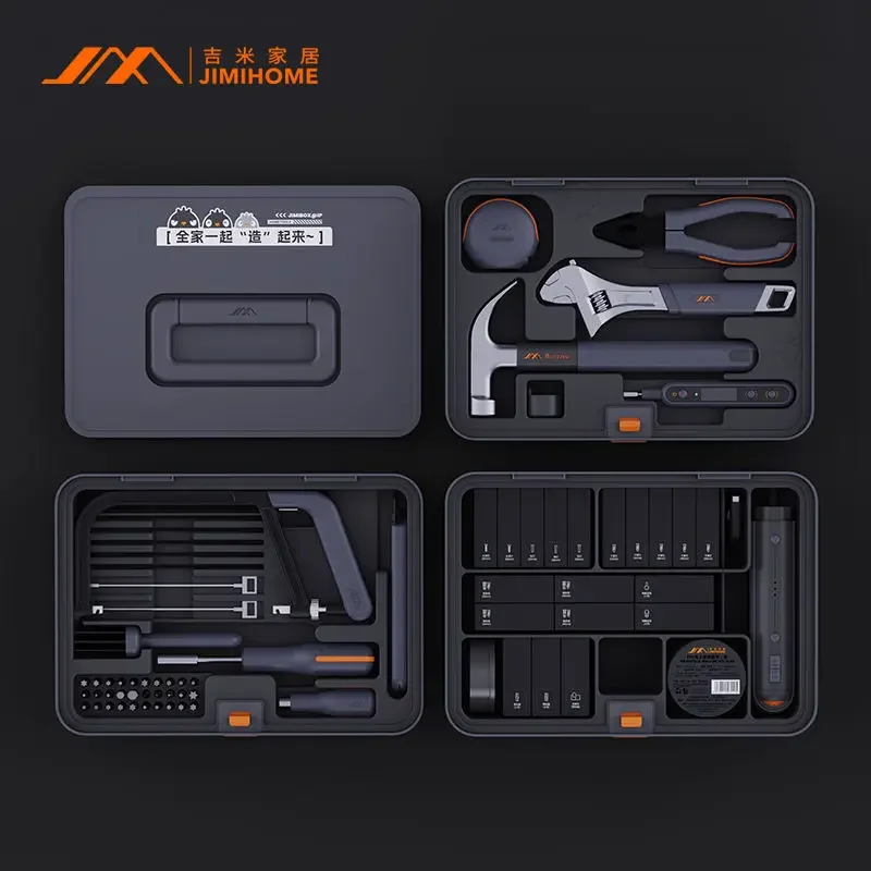 Xiaomi JIMI Box Home Layered Toolbox Set Multifunctional Maintenance Tools Combination Household Repair Power Drill Screwdriver