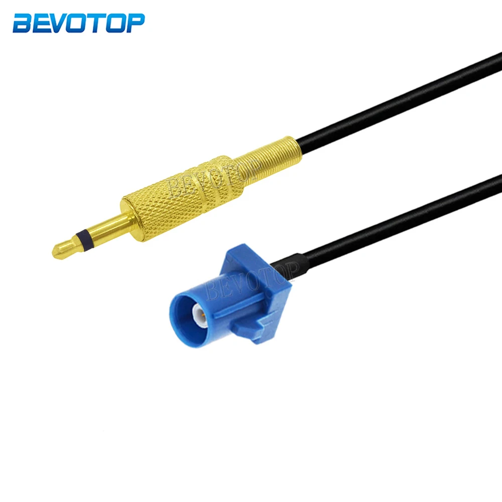 

RG174 Blue Fakra C Male Plug to 3.5mm 1/8" Mono TS Male plug Connector Crimp 50 Ohm RG174 RF Coaxial Jumper Pigtail Cable